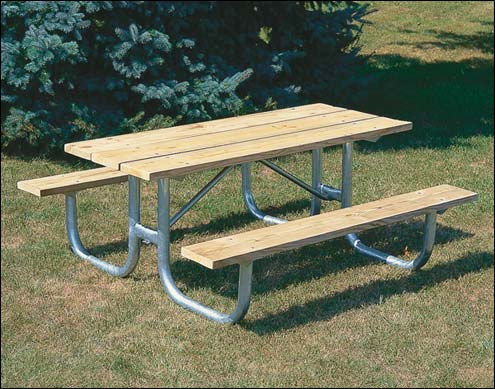 tables picnic steel table metal frame outdoor galvanized duty heavy dining