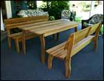 Red Cedar Contoured Picnic Table w/Backed Benches