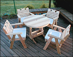 Red Cedar Tables with Optional Staining