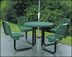 Round Coated Metal Patio / Picnic Tables