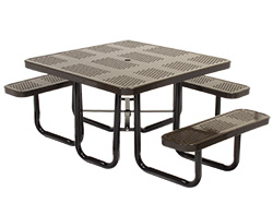 Coated Metal Tables w/Backless Benches