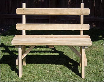 Treated Pine Traditional Garden Bench w/Back