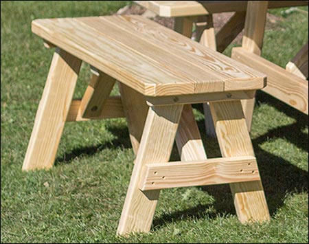 Treated Pine Wide Picnic Table w/Traditional Benches