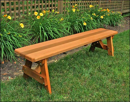 32" Cedar Backyard Bash Cross Legged Picnic Table w/Backed Benches