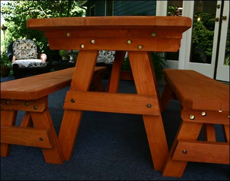 Select Pine Heavy Duty Traditional Picnic Table w/Traditional Benches