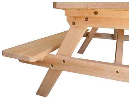 Select Pine Picnic Heavy Duty Table w/Attached Benches