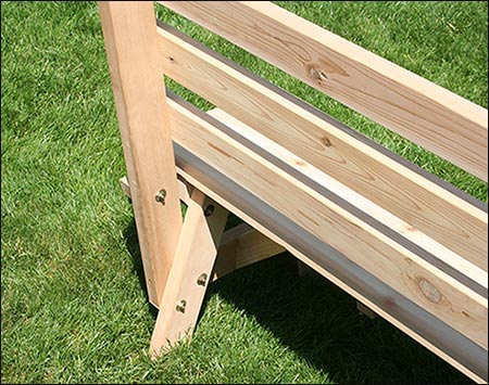 32" Cedar Backyard Bash Cross Legged Picnic Table w/Backed Benches