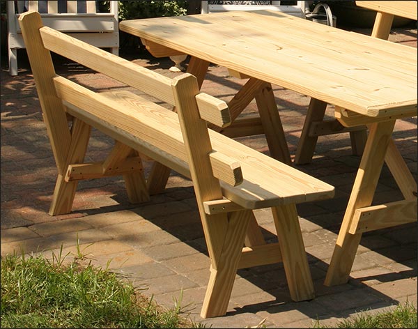 Treated Pine Picnic Table w/2 Backed Benches